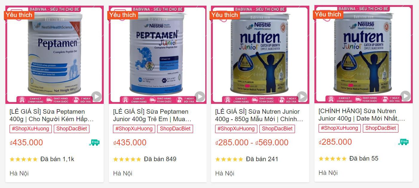 Hơn 1.500+ Lon Sữa Nutren Junior Đã Bán Tại Babivina