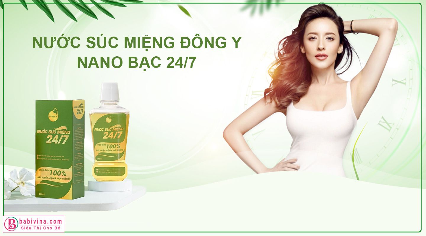 Nước Súc Miệng Thảo Mộc Lá Xoài Nano Bạc 247 Hơi Thở Luôn Thơm Mát