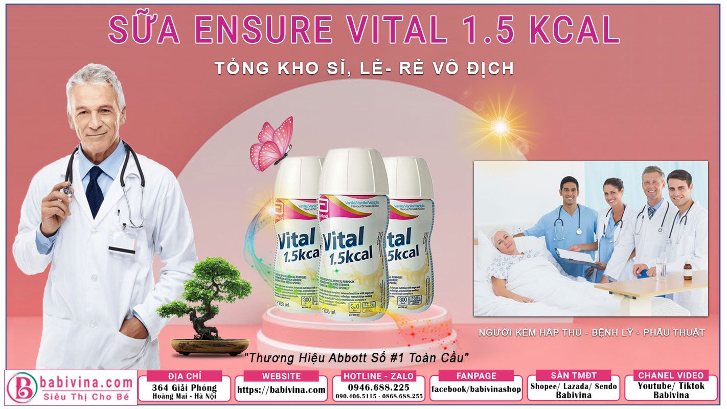 Sữa Ensure Vital 1.5 kcal 200 ml, Chính Hãng Abbott, Giá Rẻ Nhất Tại Babivina