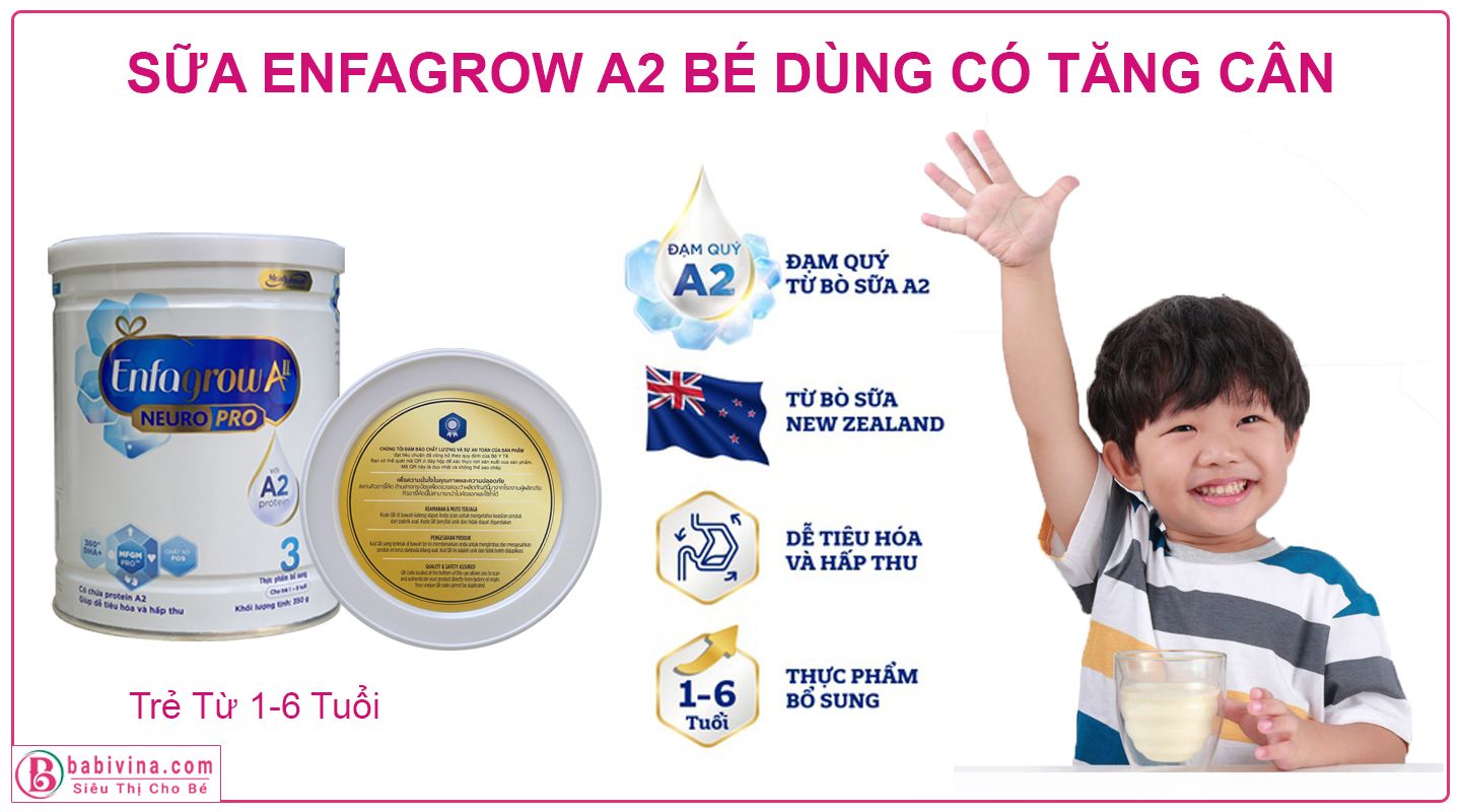 Sữa Enfagrow A2 Neuropro Giúp Trẻ Tăng Cân Khỏe Mạnh