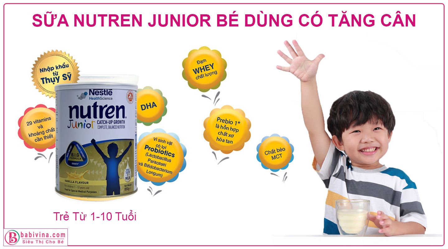 Sữa Nutren Junior Giúp Trẻ Tăng Cân, Khỏe Mạnh