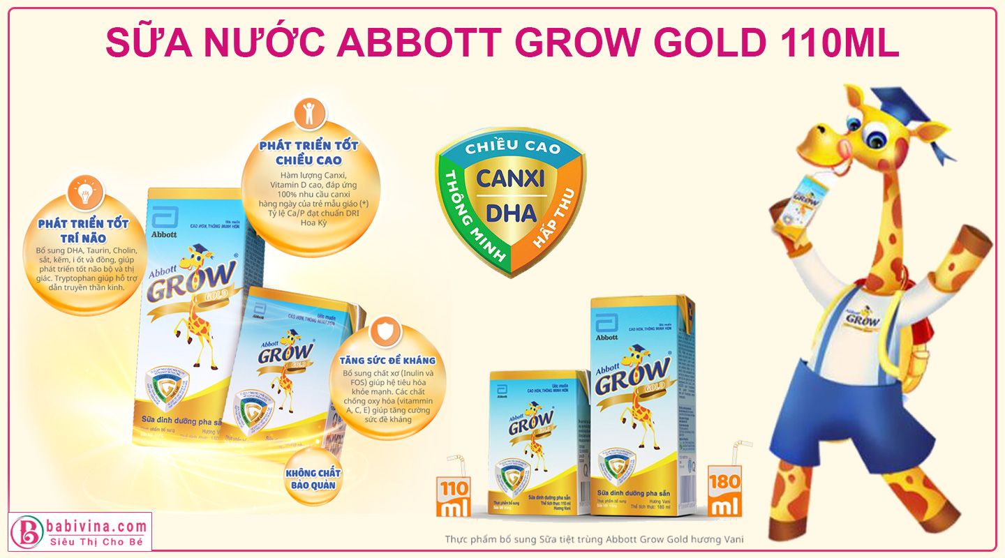 Sữa Bột Pha Sẵn Abbott Grow Gold 110ml Chính Hãng Abbott, Giá Rẻ Nhất