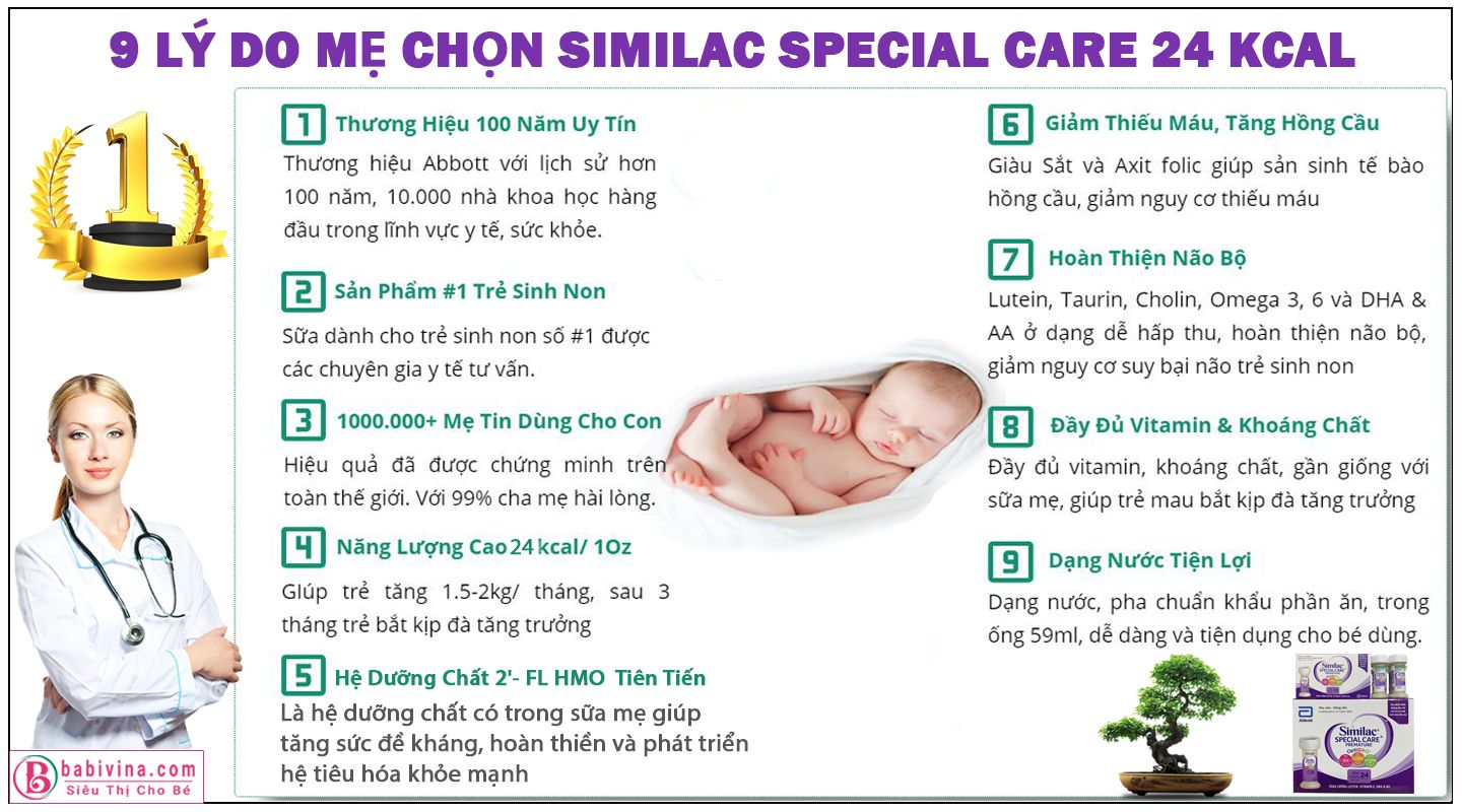 9 Lý Do Sữa Similac Special Care 24 kcal Là Lựa Chọn Tốt Trẻ Sinh Non, Nhẹ Cân