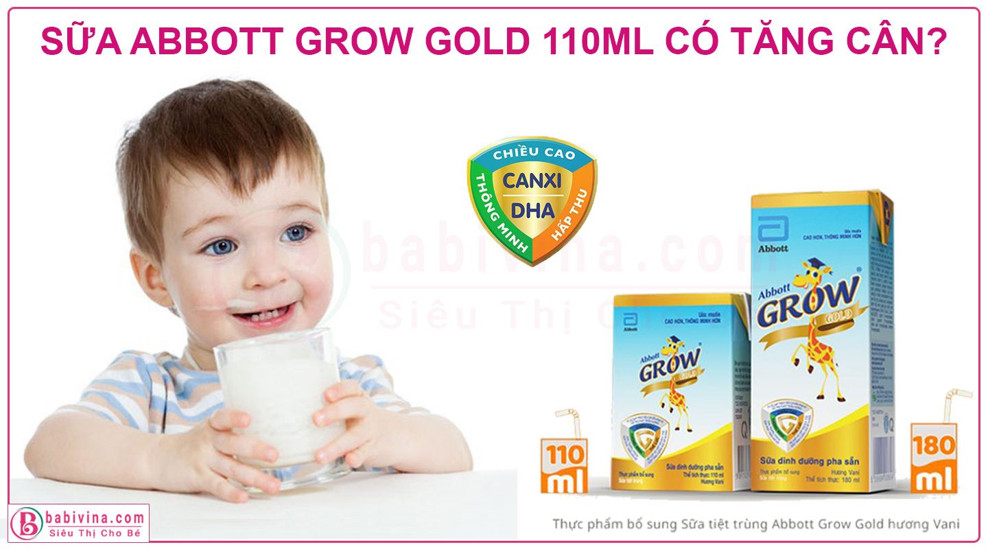 Sữa Bột Pha Sẵn Abbott Grow Gold 110ml Giúp Trẻ Tăng Cân Tối Ưu