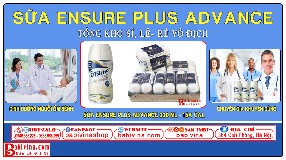 Sữa Nước ensure plus advance 220 ml 1.5 kcal chính hãng abbott