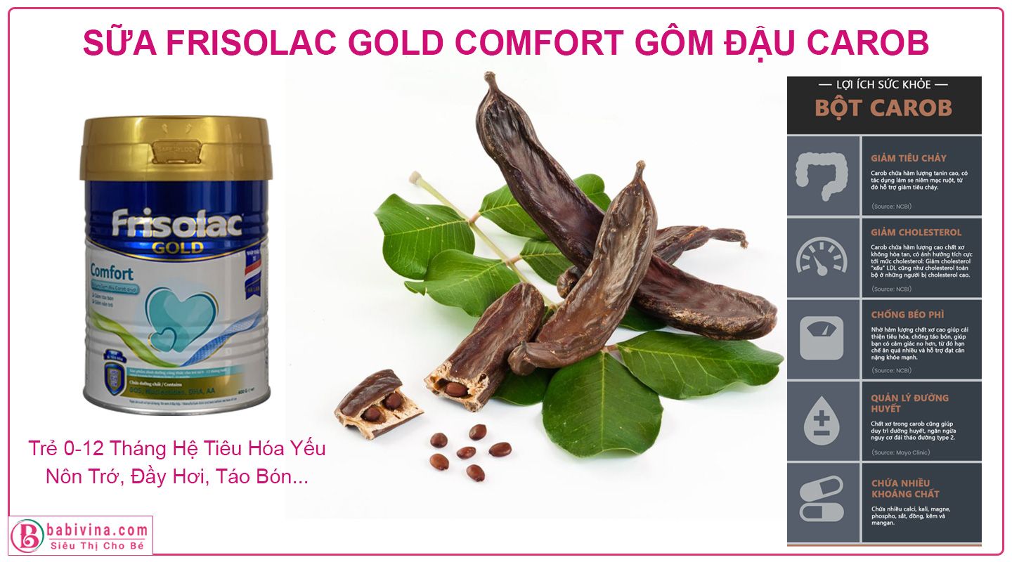 Gôm Đậu Carob Trong Sữa Frisolac Gold Comfort 400g Là Gì?