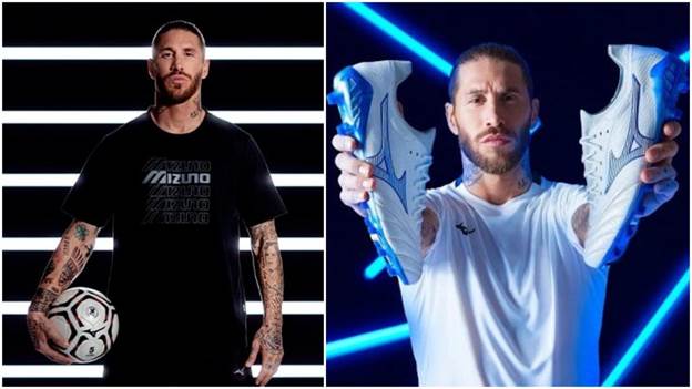 Sergio Ramos trong buổi lễ ra mắt bản hợp đồng với Mizuno