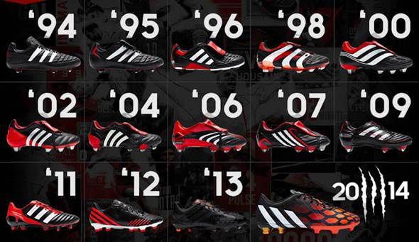 Con đường 20 năm phát triển của Adidas Predator (tính đến 2014)