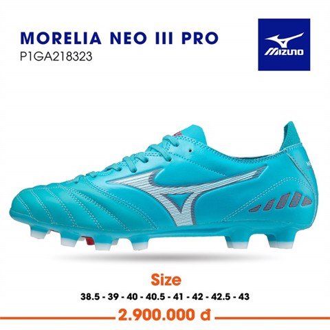 Giày đá bóng Mizuno Morelia Neo III Pro FG - Xanh ngọc