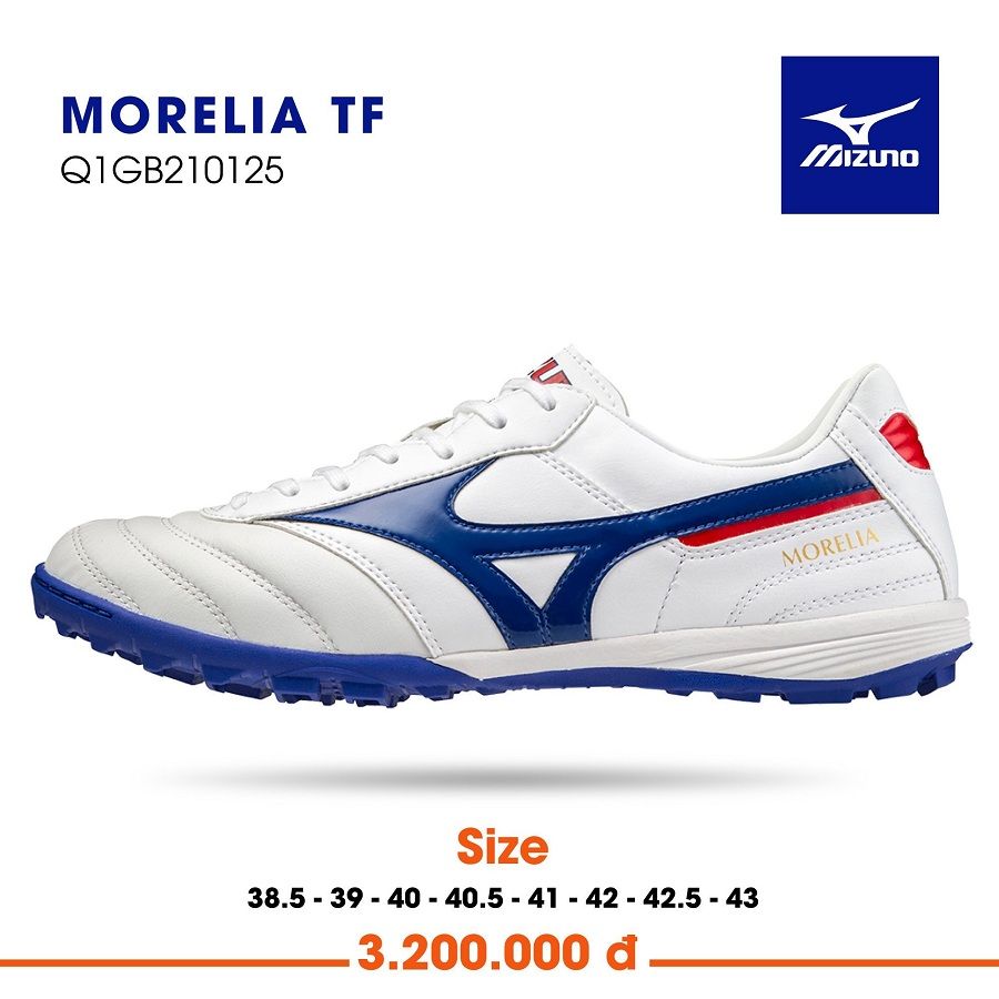 Giày đá bóng Mizuno Mizuno Morelia TF Trắng/Xanh - Q1GB210125