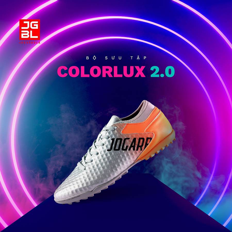 Giày bóng đá Jogarbola Colorlux 9020 TF - Bạc/Cam