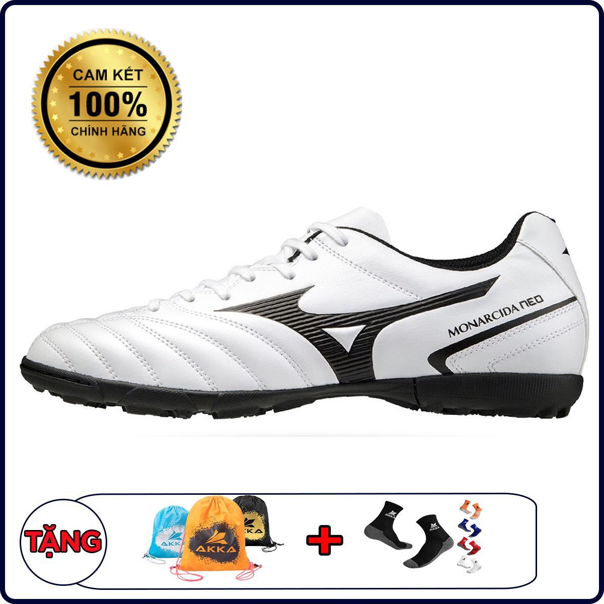 Giày đá bóng Mizuno Monarcida Neo II Select AS Trắng/Đen P1GD210509