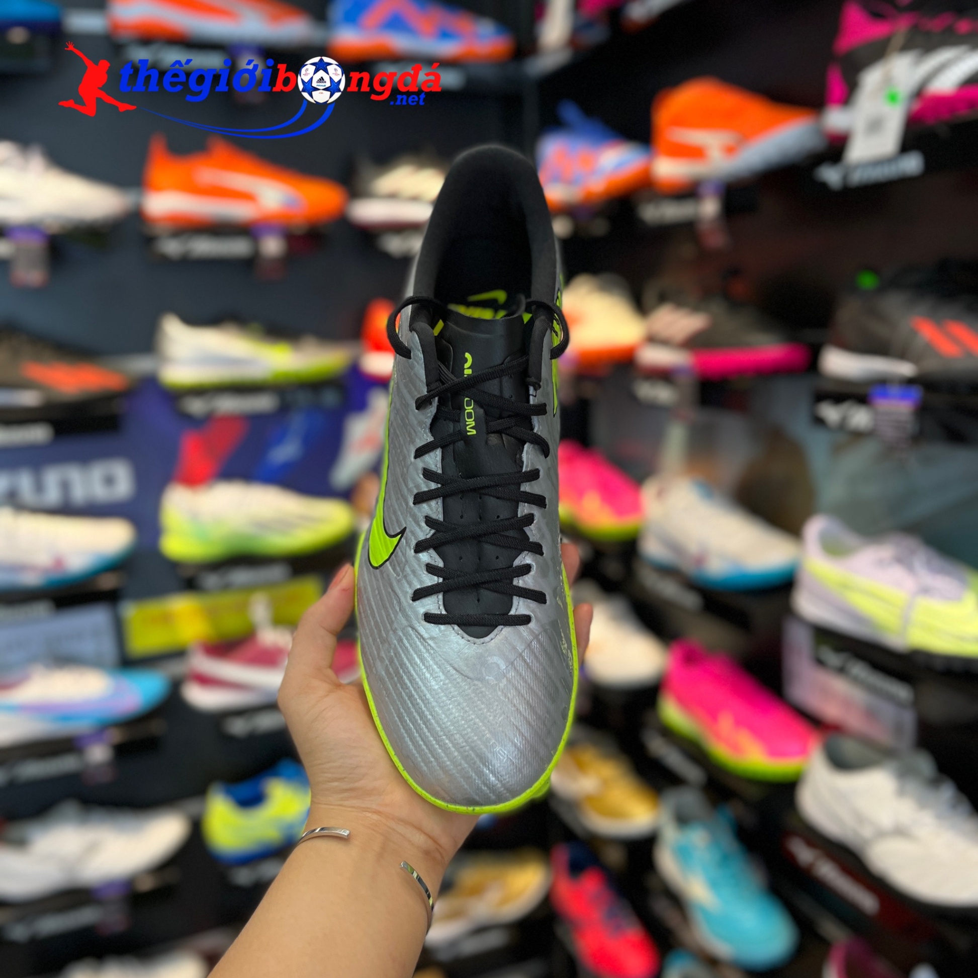 Nike Mercurial Vapor 15 XXV Academy TF - Bạc/Xanh | FB8396-060