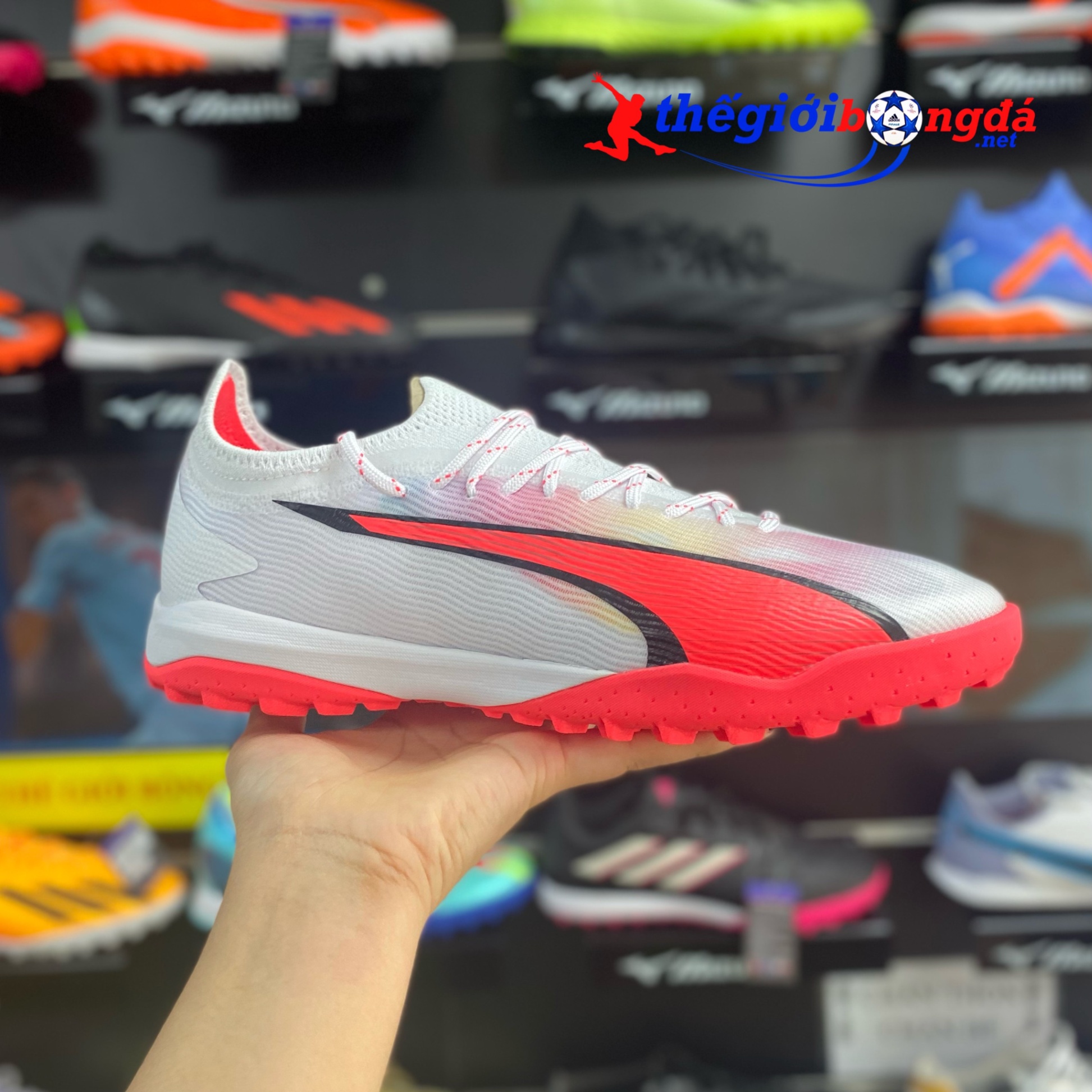 Puma Ultra Ultimate Cage TT Trắng/Đỏ 107502-01