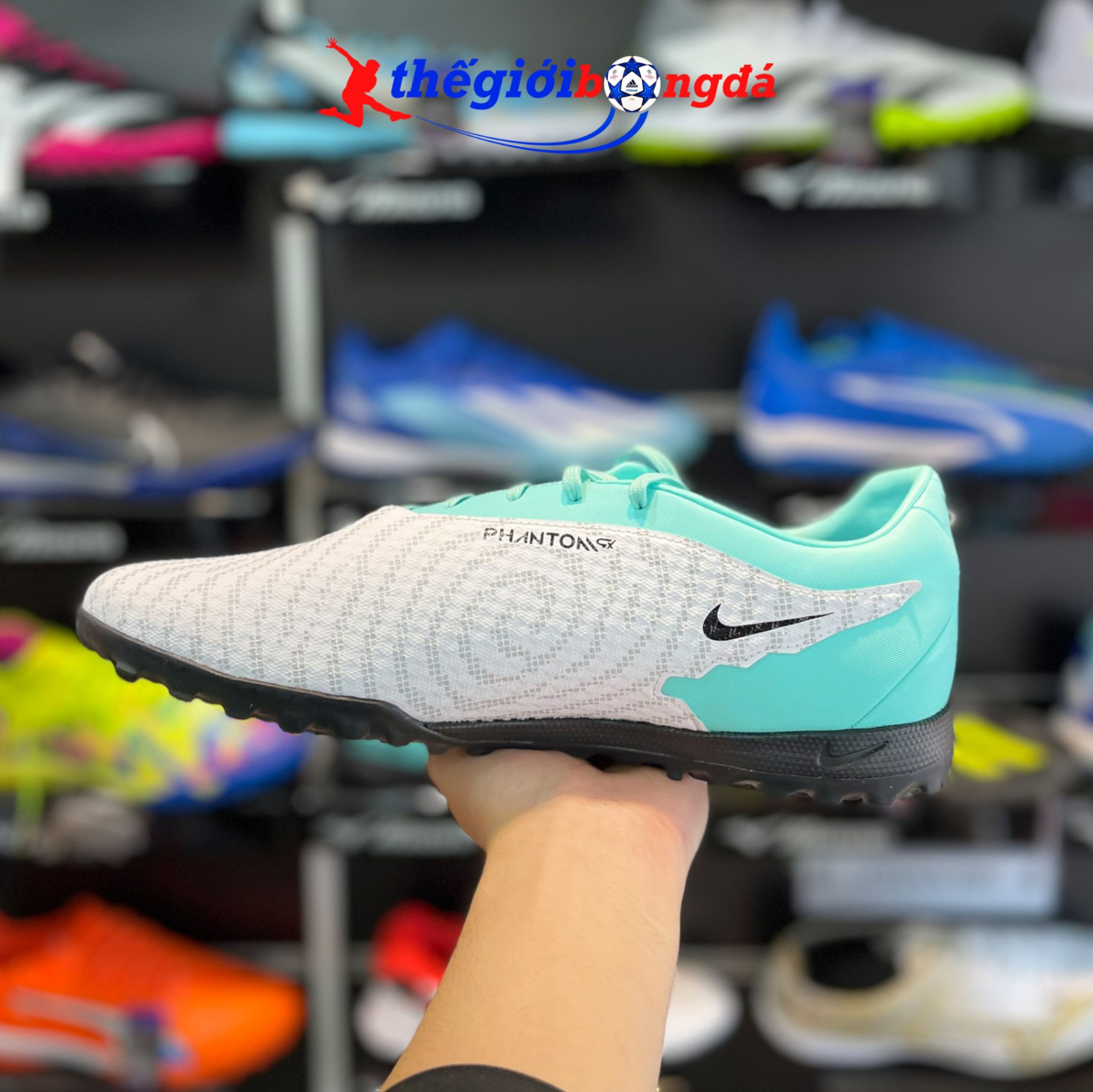 Nike Phantom GX Academy TF - Trắng/Xanh ngọc DD9477 300