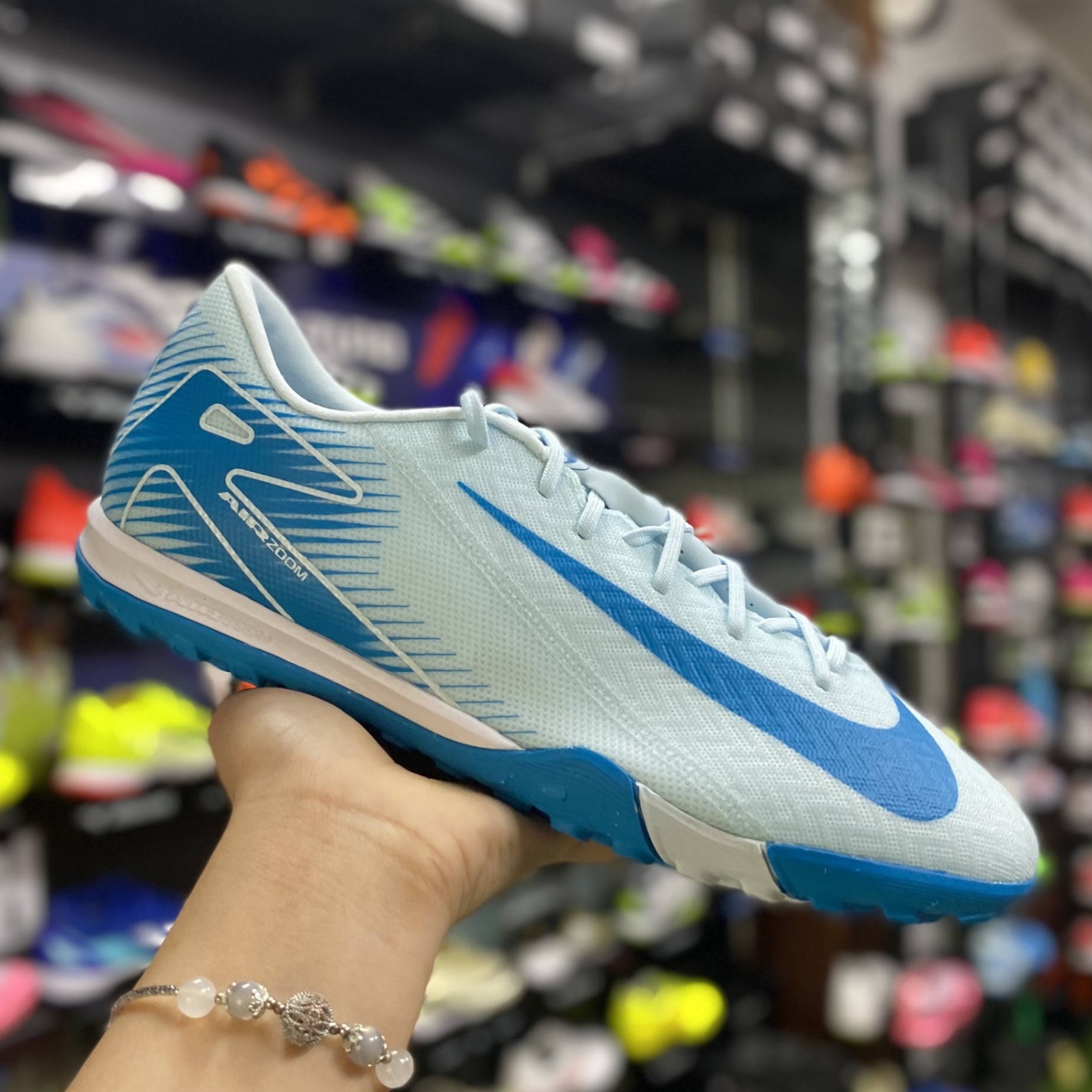 Nike Mercurial Vapor 16 Academy TF - Trắng/Xanh - FQ8449-400