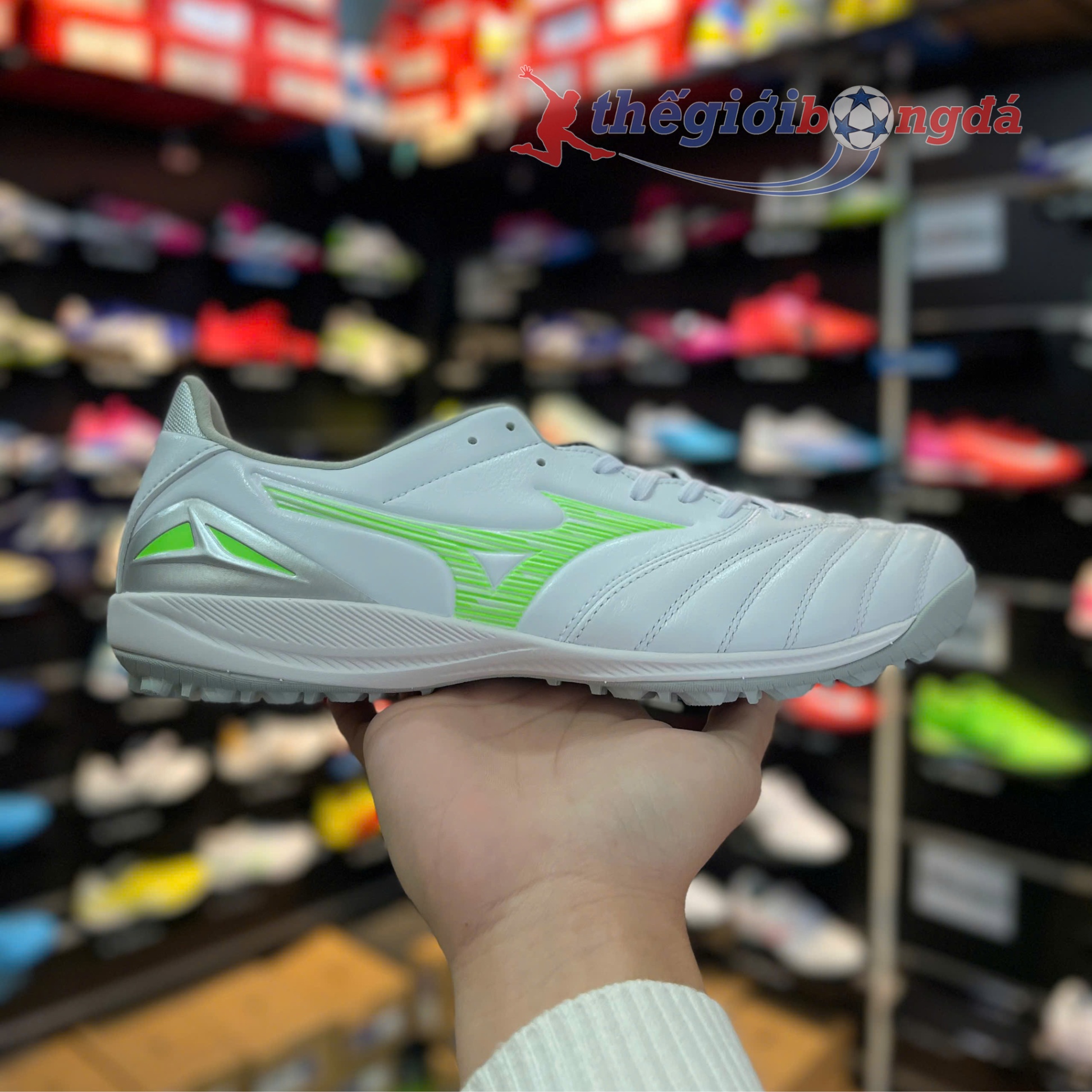 Mizuno Morelia Neo IV Pro AS (Neo 4 đế mới) Trắng/Xanh lá - P1GD253537