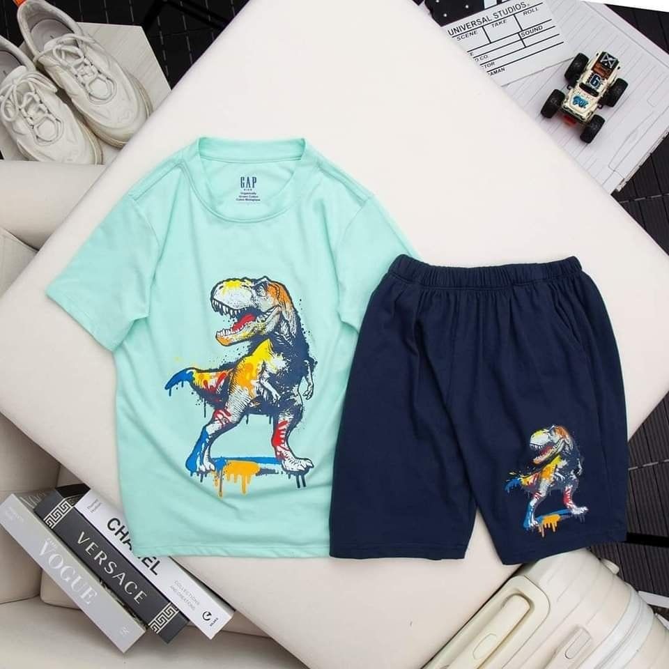 bộ gap xanh khủng long bé trai