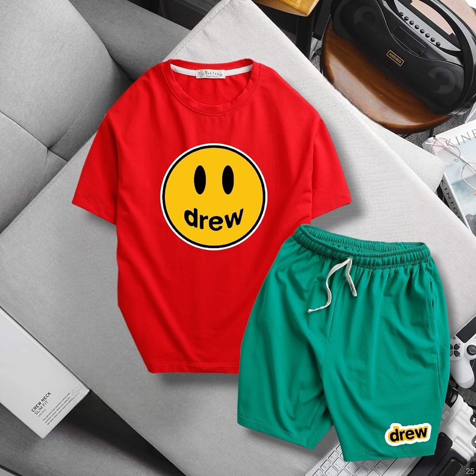 bộ cao cấp drew áo đỏ quần xanh