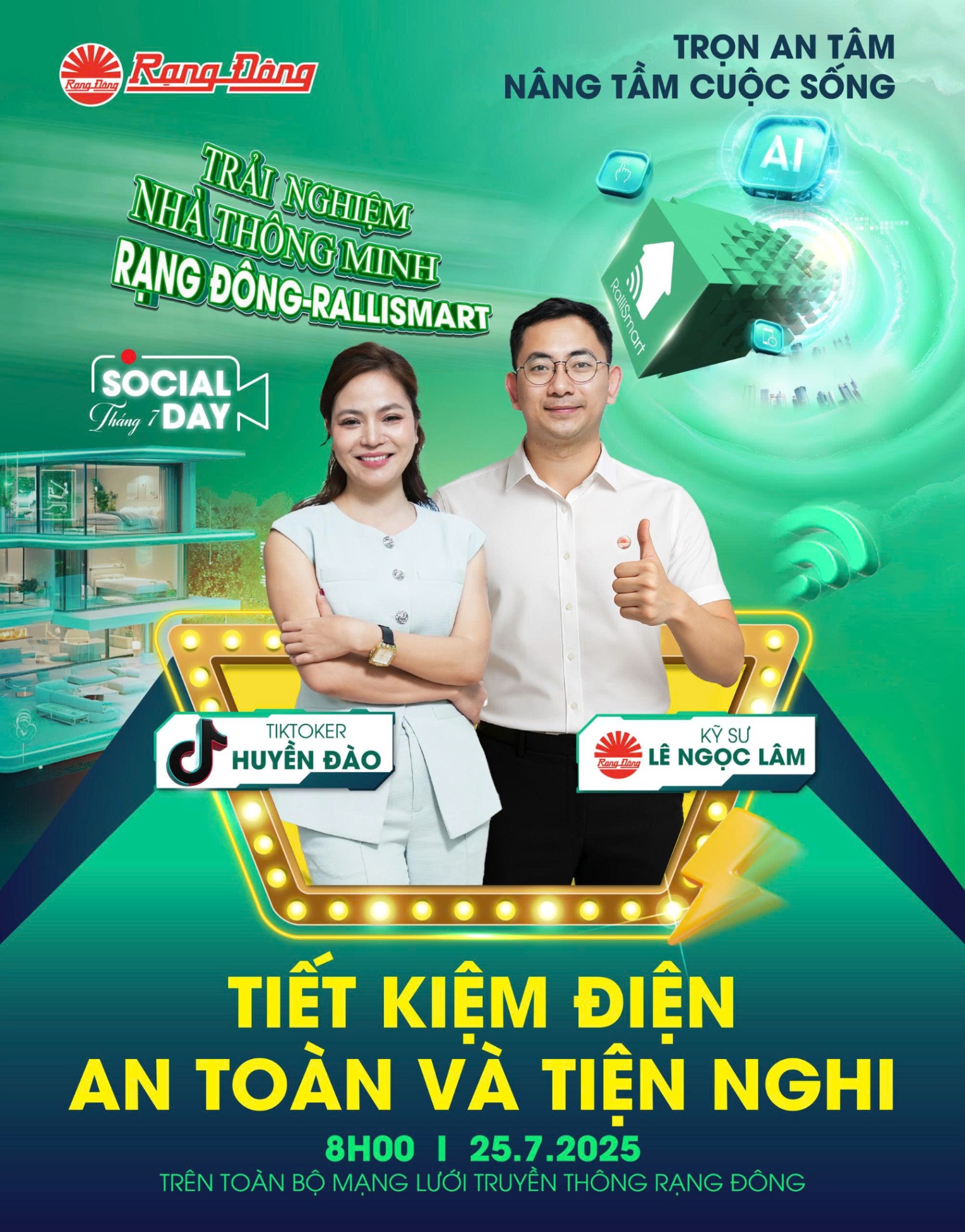 🎉 Trải nghiệm Nhà Thông Minh Rạng Đông cùng Tiktoker Huyền Đào và Kỹ sư Lê Ngọc Lâm