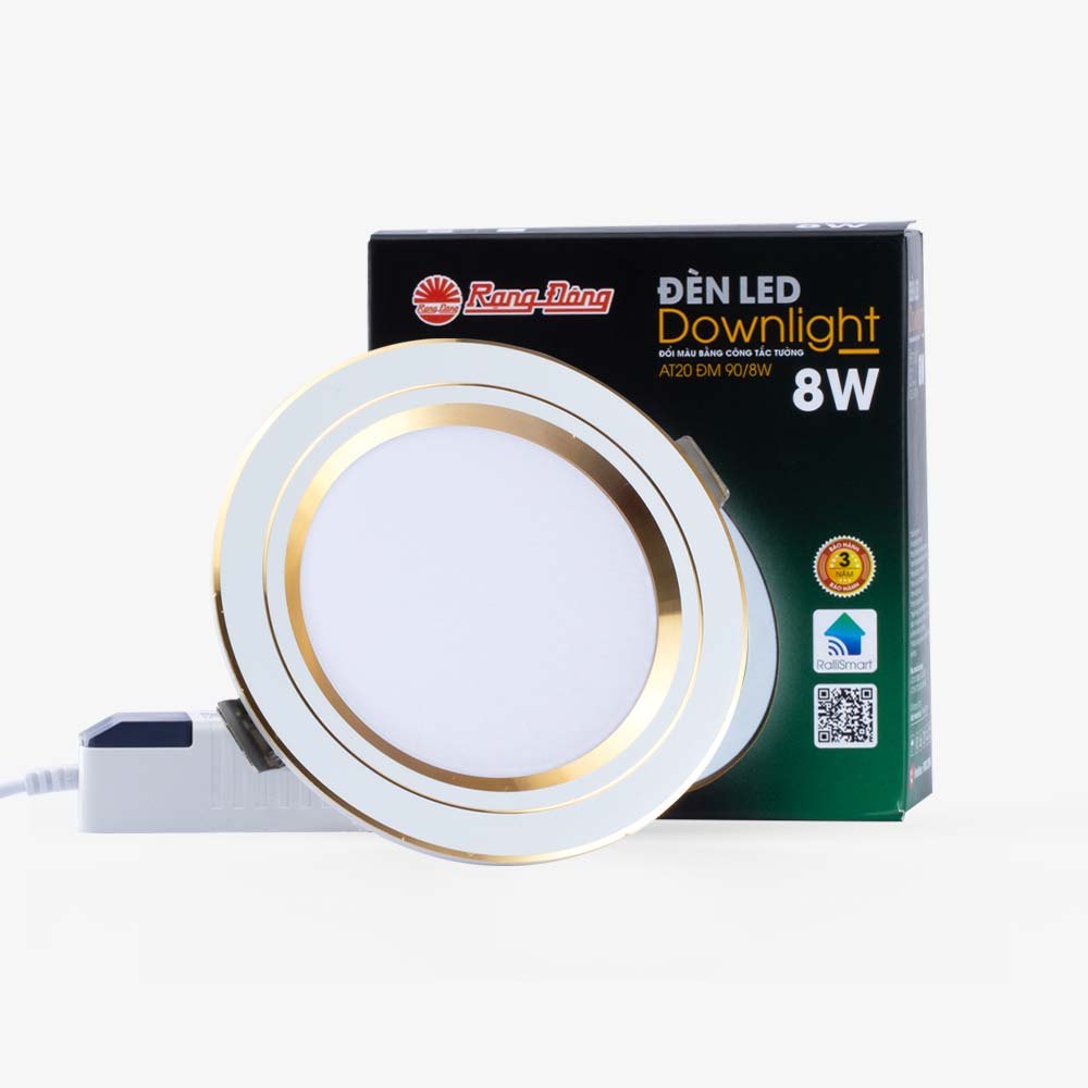 Đèn LED âm trần downlight đổi màu AT20 ĐM 90/8W