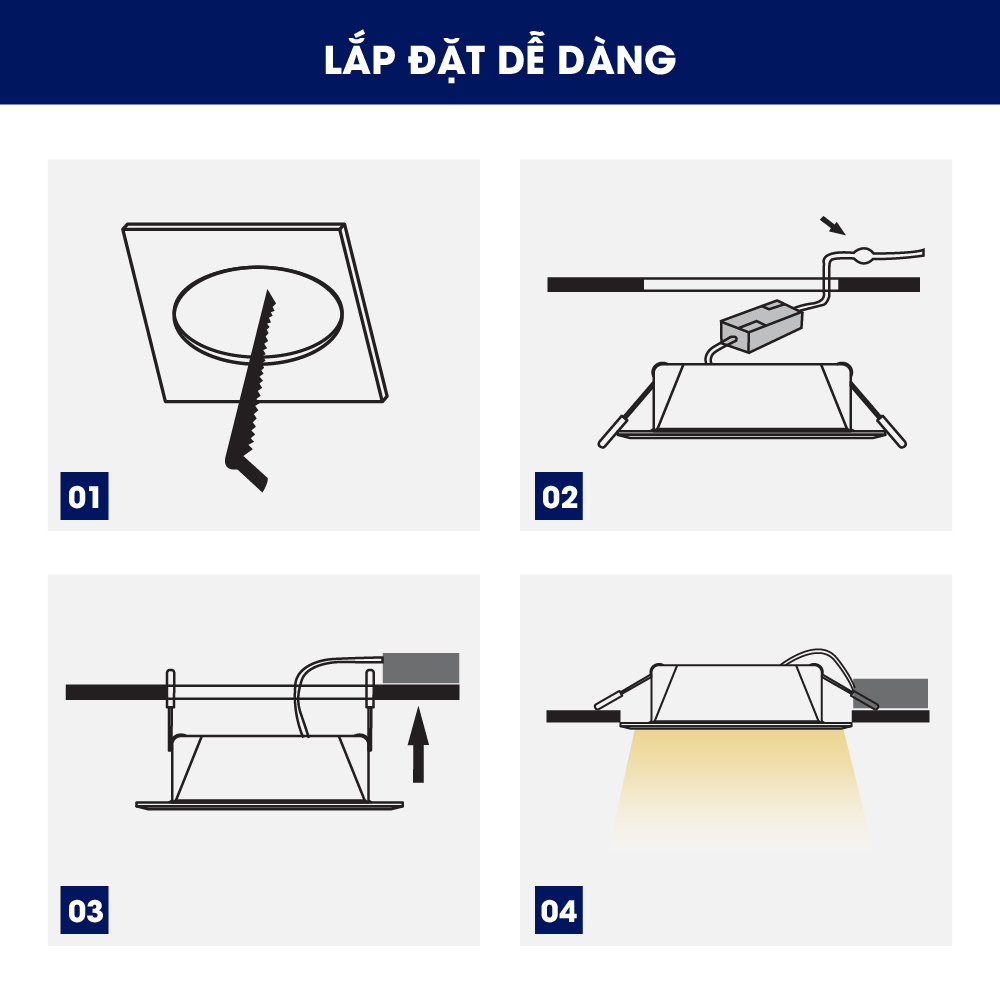 Đèn LED âm trần Downlight: AT06.V2 110/9W