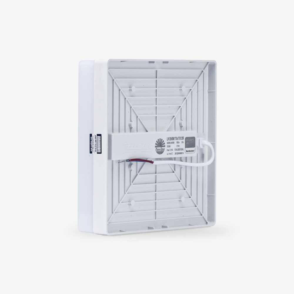 Đèn LED ốp trần vuông đổi màu đế nhựa  LN12N ĐM 170x170/12W