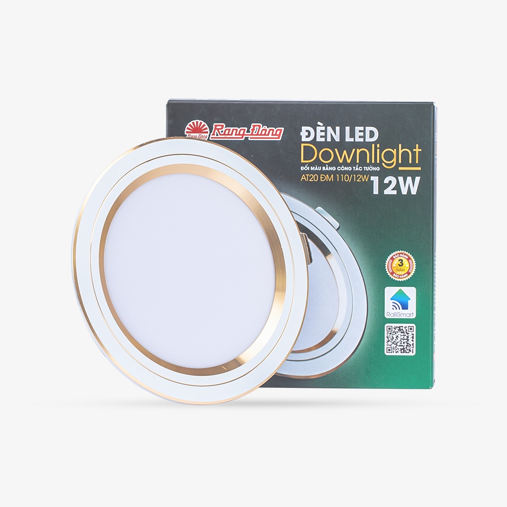 Đèn LED âm trần downlight đổi màu 10W AT20 ĐM 90/10W
