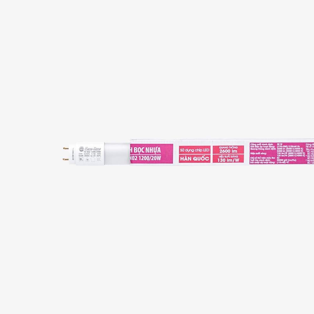 Bóng đèn LED Tuýp T8 1.2m 20W thủy tinh bọc nhựa  T8 N02 1200/20W