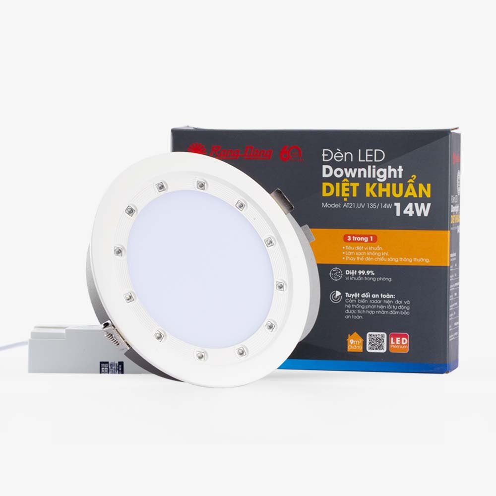 Đèn LED âm trần Downlight diệt khuẩn AT21.UV 135/14W
