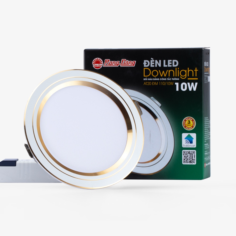 Đèn LED âm trần downlight đổi màu 10W  AT20 ĐM 110/10W
