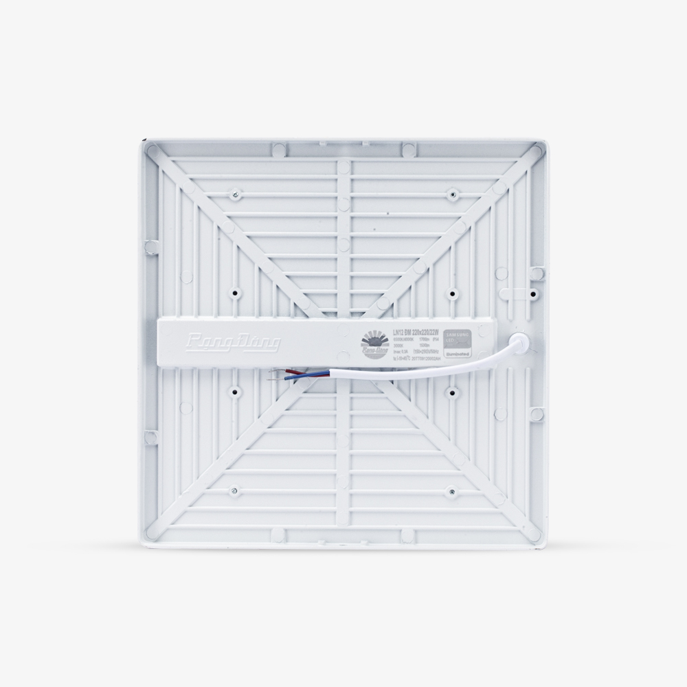 Đèn LED ốp trần vuông đổi màu đế nhôm  LN12 ĐM 220x220/22W