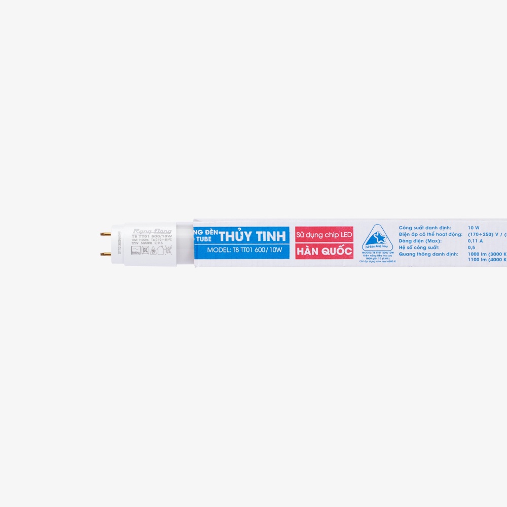 Bóng đèn LED Tuýp T8 0.6m 10W thủy tinh T8 TT01 600/10W