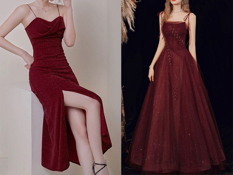 Đầm đỏ dự tiệc dáng xòe HL17-31 | Thời trang công sở K&K Fashion