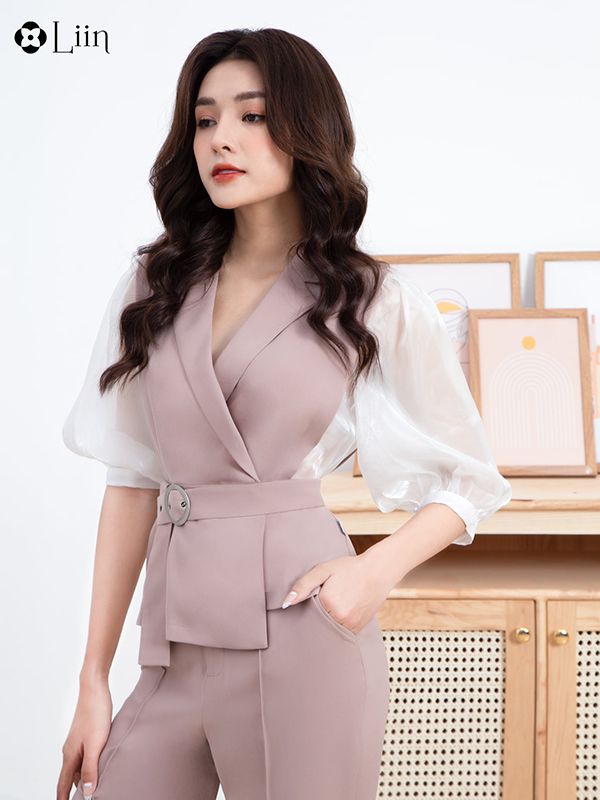 Áo peplum tay lỡ cổ V