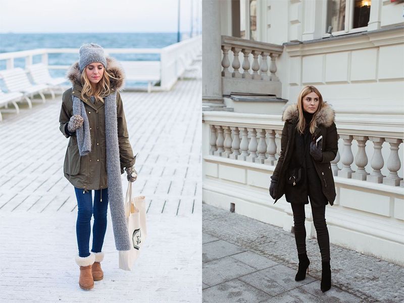 Quần skinny jeans mix áo parka