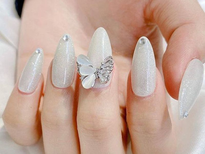 Nailbox - Móng tay úp nails thiết kế Màu trắng kẻ dạ | Lazada.vn