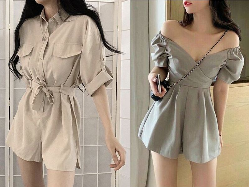 Bộ playsuit với một màu duy nhất tôn dáng tốt nhất