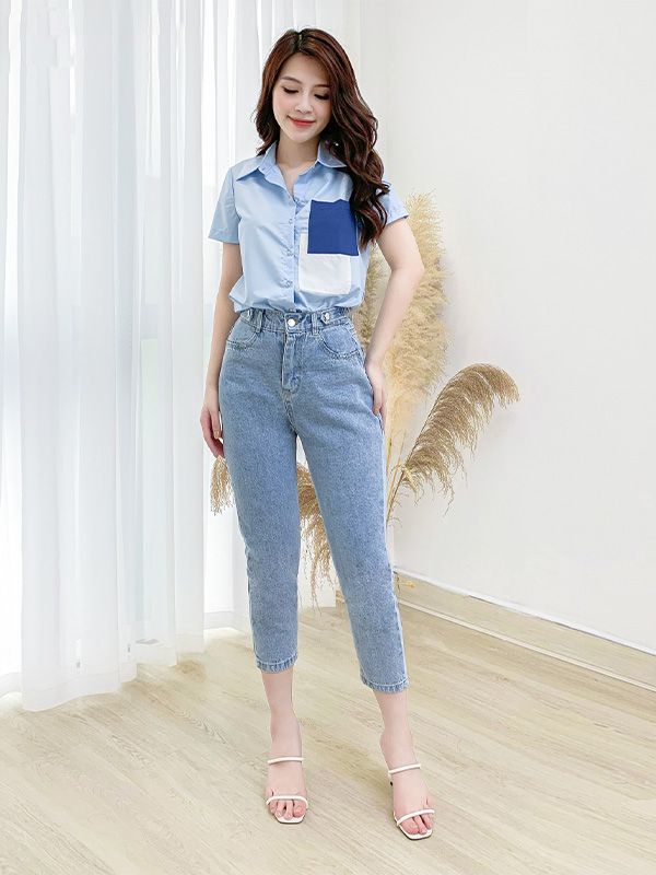 Quần jeans lửng cao cấp