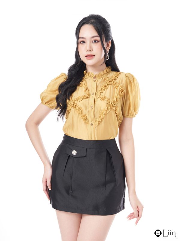 Áo blouse cổ đứng sang trọng