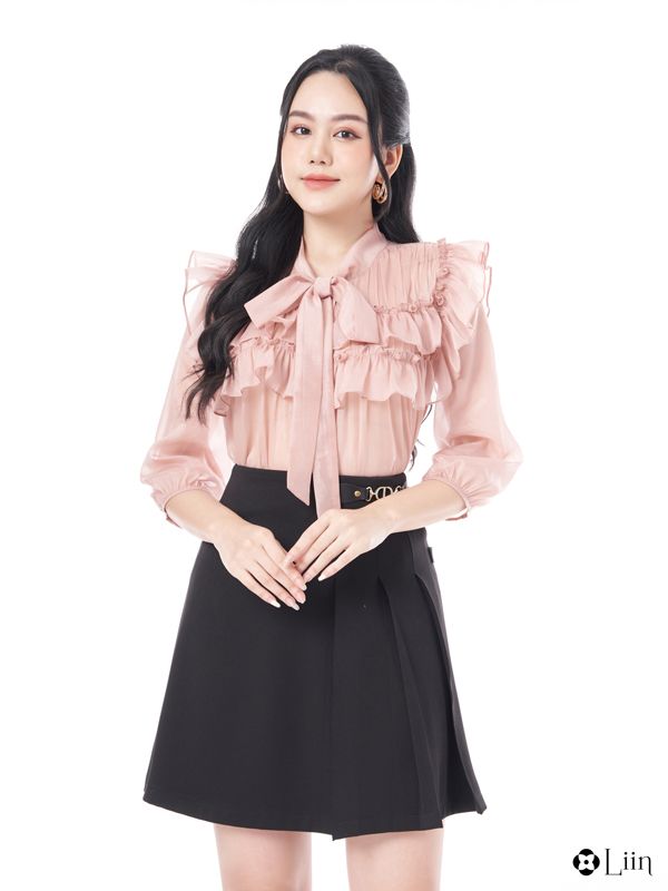 Áo blouse buộc nơ dáng tiểu thư