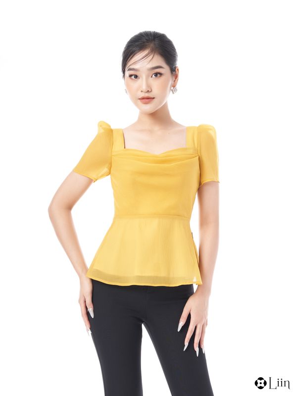 Áo blouse nhấn eo nữ tính