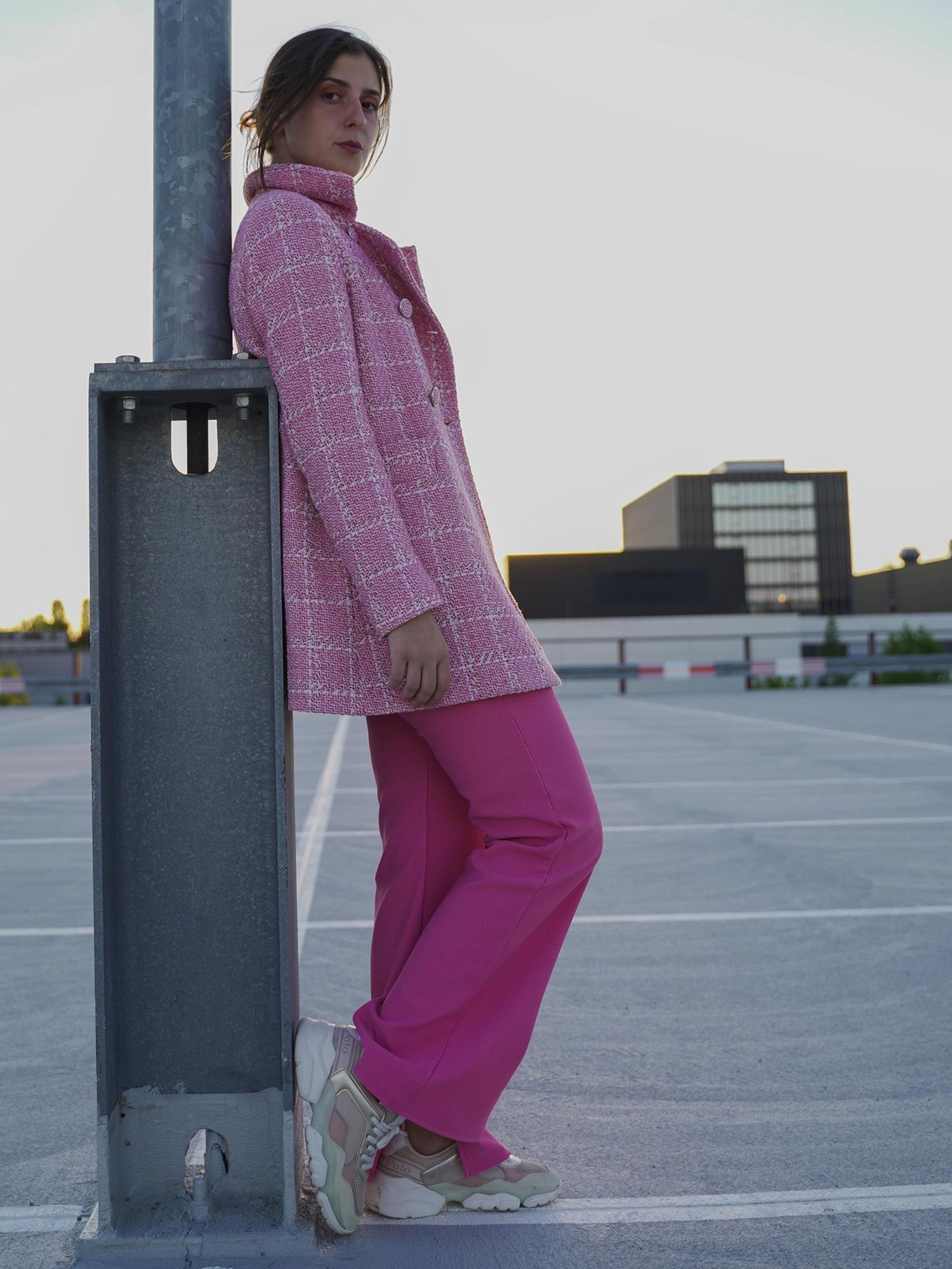 Đầm maxi yếm khoét lưng ong, cổ mix dây xoắn trắng hồng. Khóa kim loại sau,  xẻ sau màu hồng đậm Violet Dress | NYA STUDIO (TET23-D02) | Lazada.vn