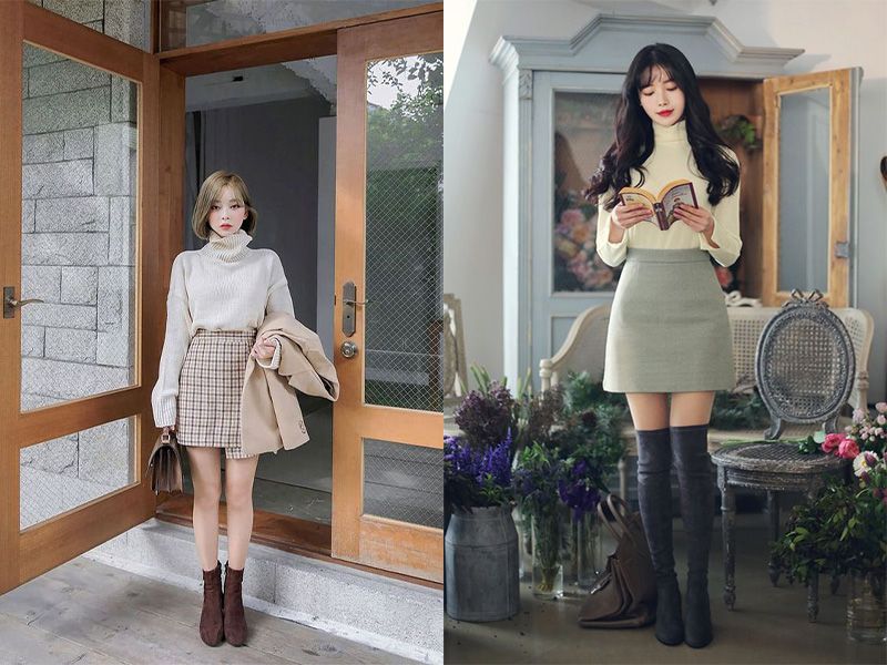 Sét váy + áo khoác choàng tiểu thư mùa đông | Shopee Việt Nam