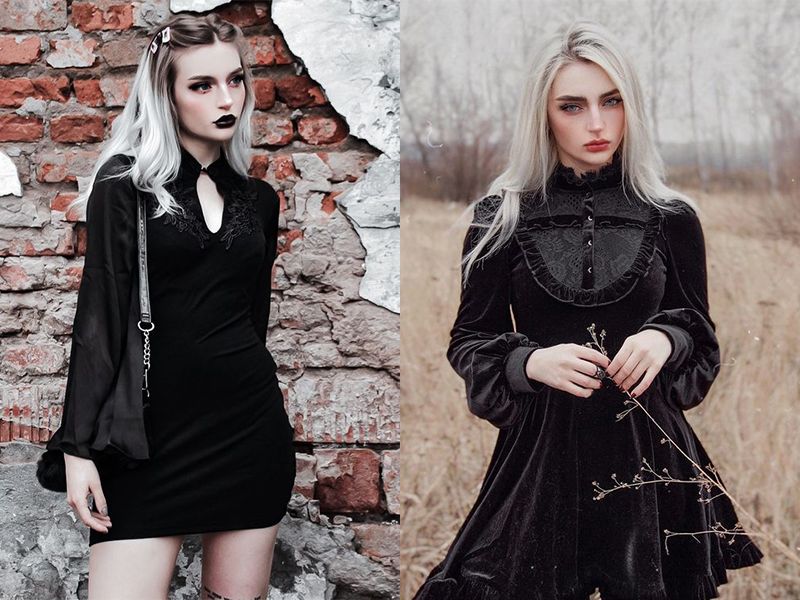 Giảm giá YAS0077-Chân váy đen Gothic punk rock buộc nơ - Mua Thông Minh