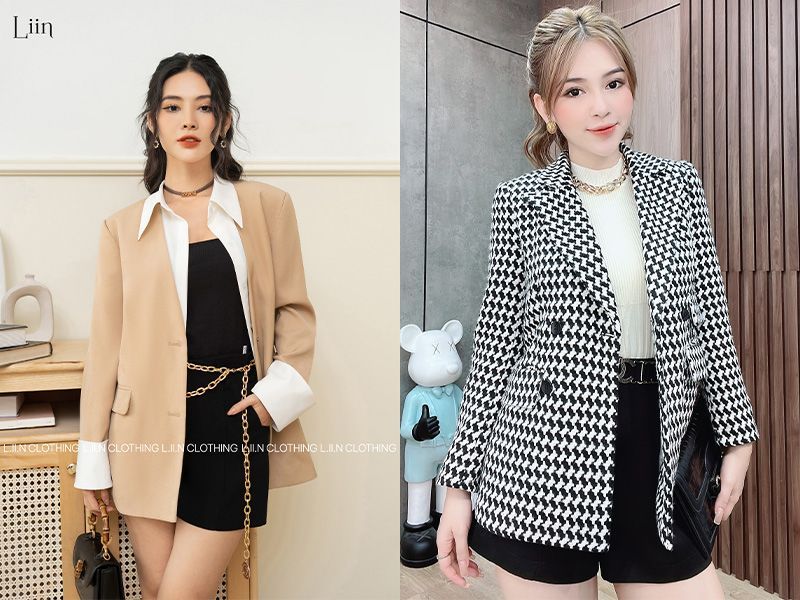 Váy kết hợp với blazer