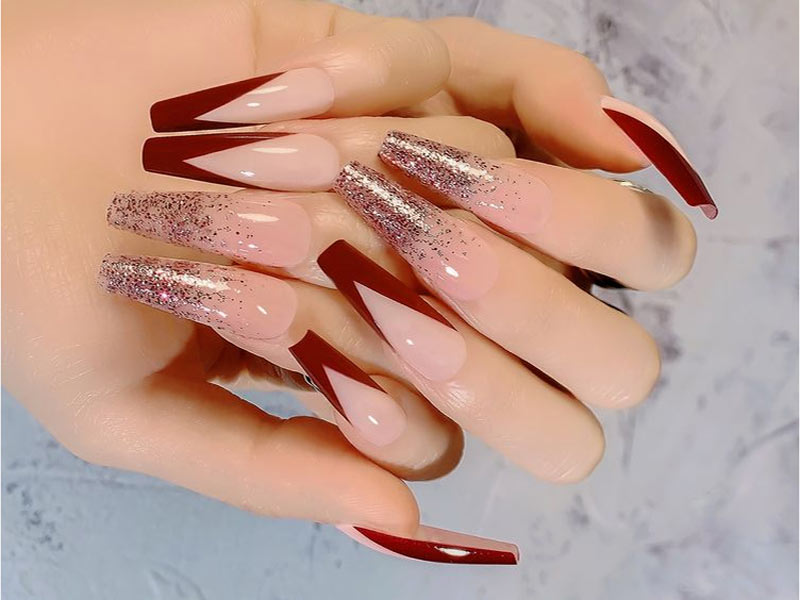 Nail thạch hồng gel bóng quyến rũ