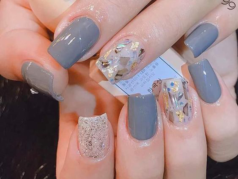 Nail màu xanh xám có tính ứng dụng cao