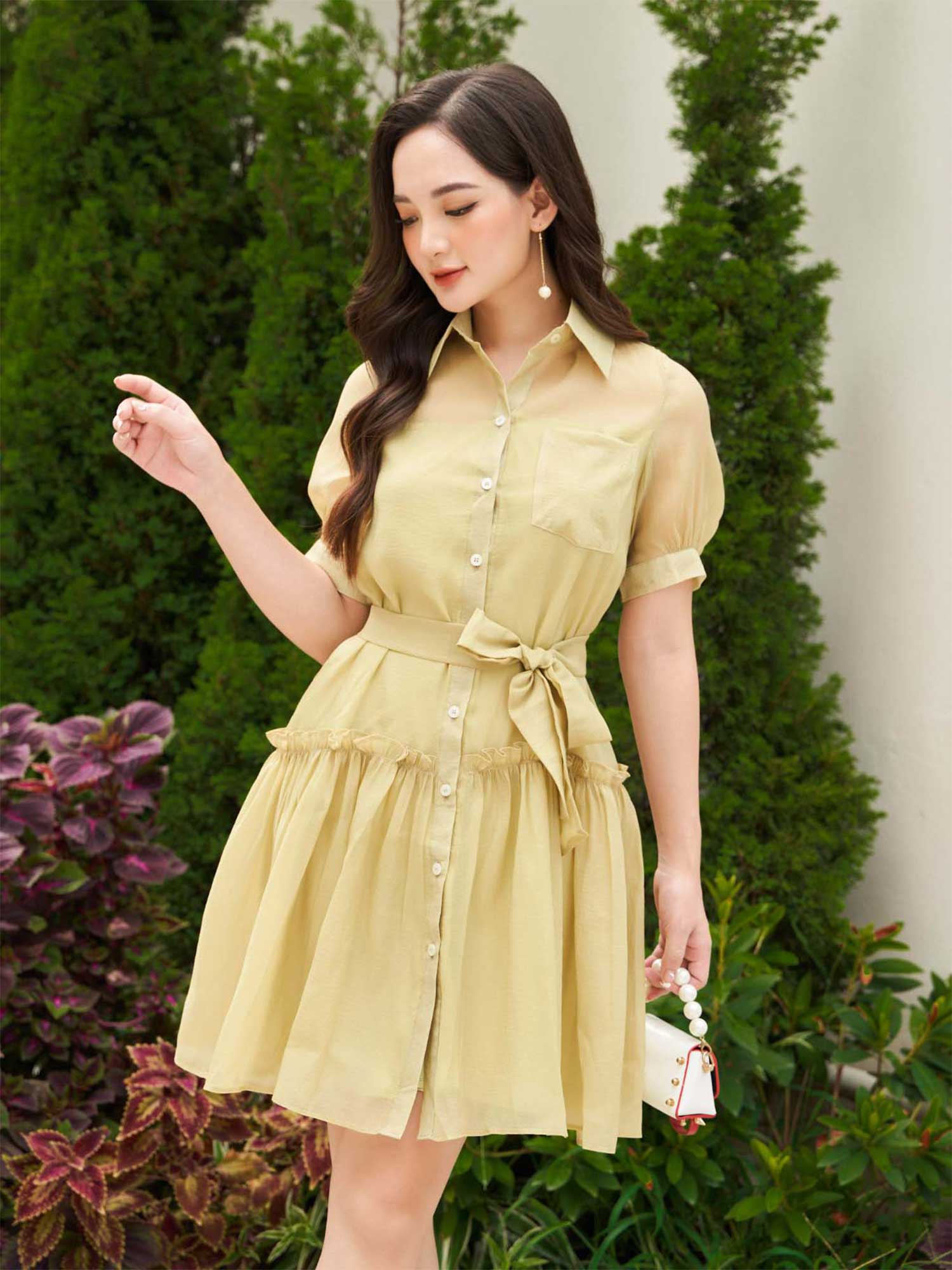 Váy sơ mi thắt eo dáng dài suông phong cách Hàn Quốc, Đầm sơ mi dáng dài  tiểu thư sang chảnh cực đẹp | Lazada.vn