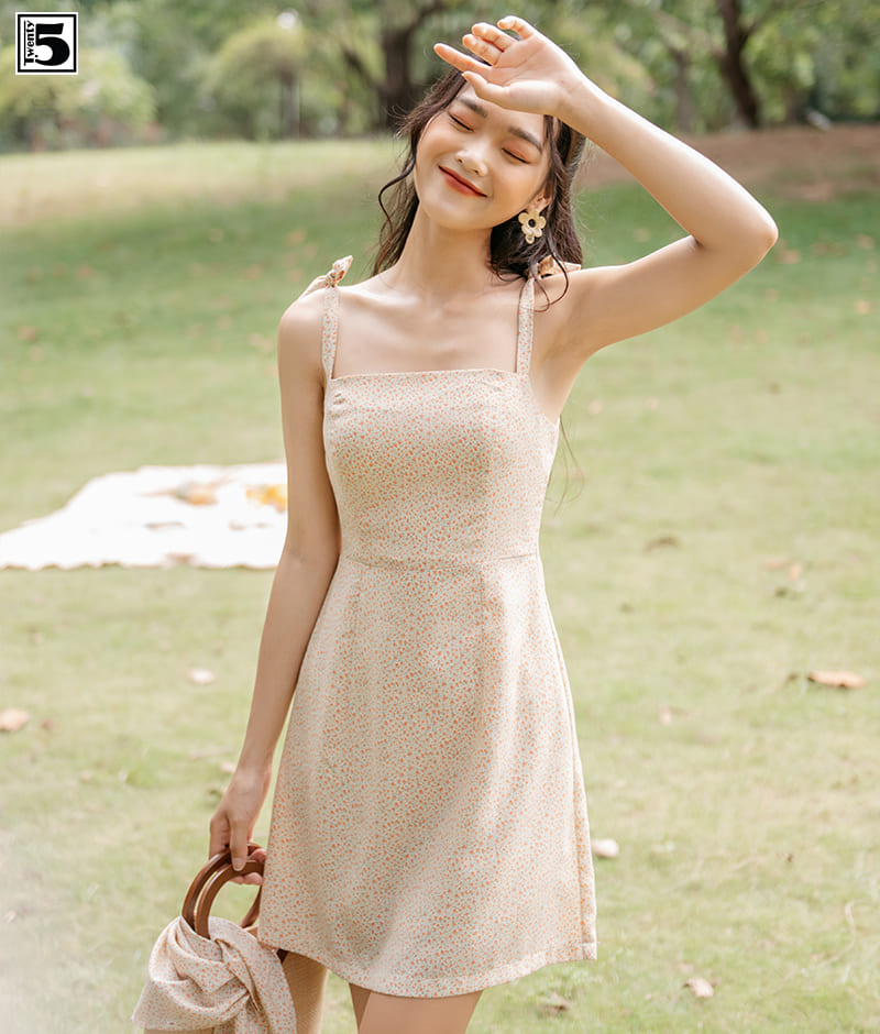 Đầm Vintage Gấm In Hoa 2 Dây Sang Trọng - ANNSHOP.VN